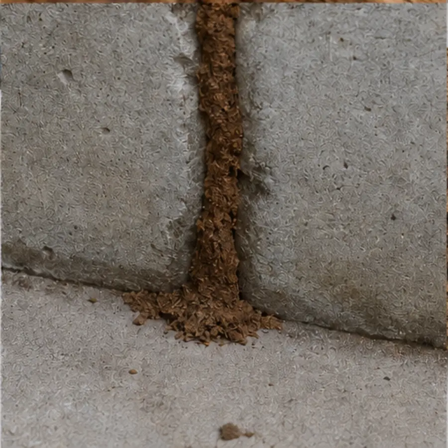 Termite evidence showing mud tubes