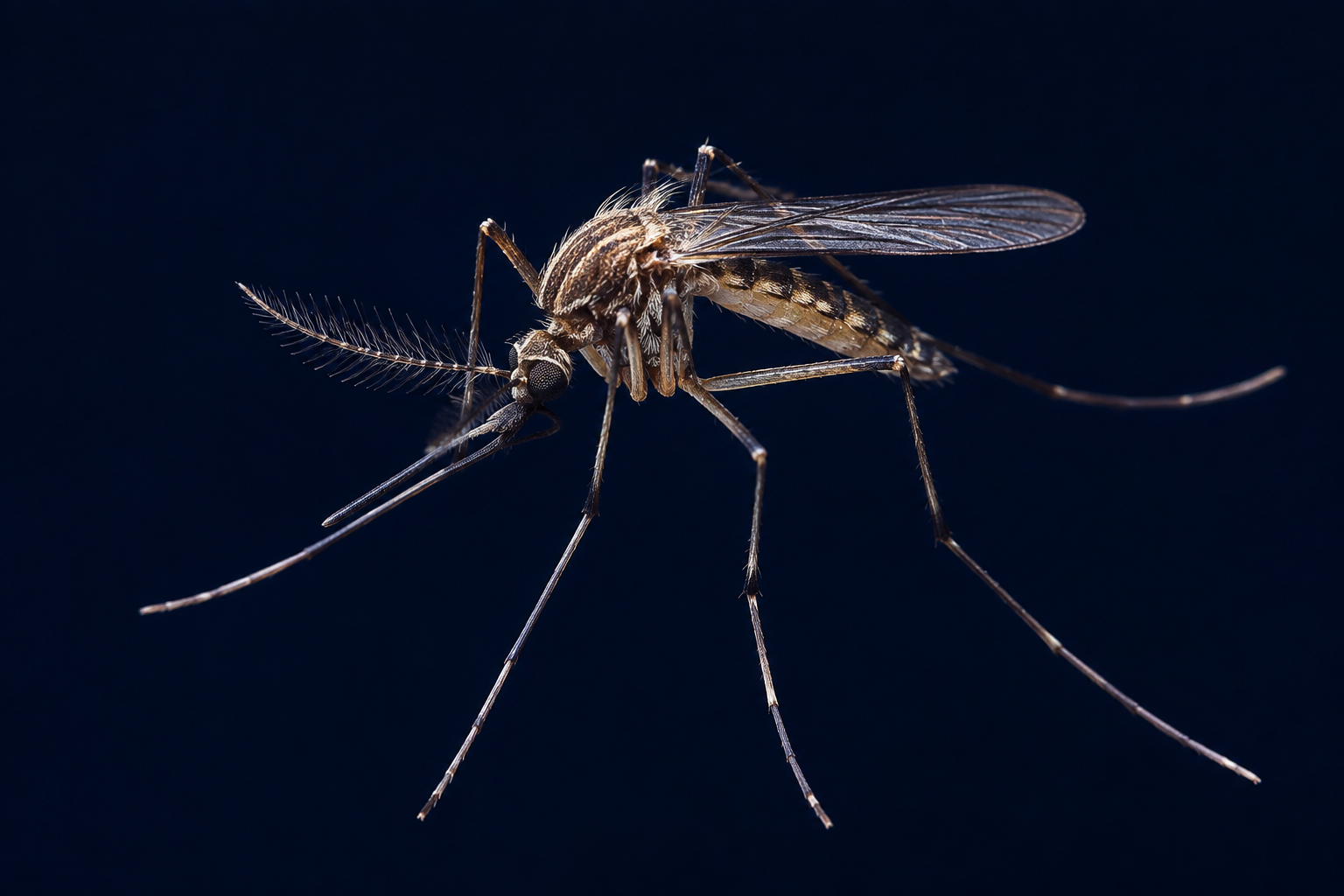 Detailed studio study of a mosquito